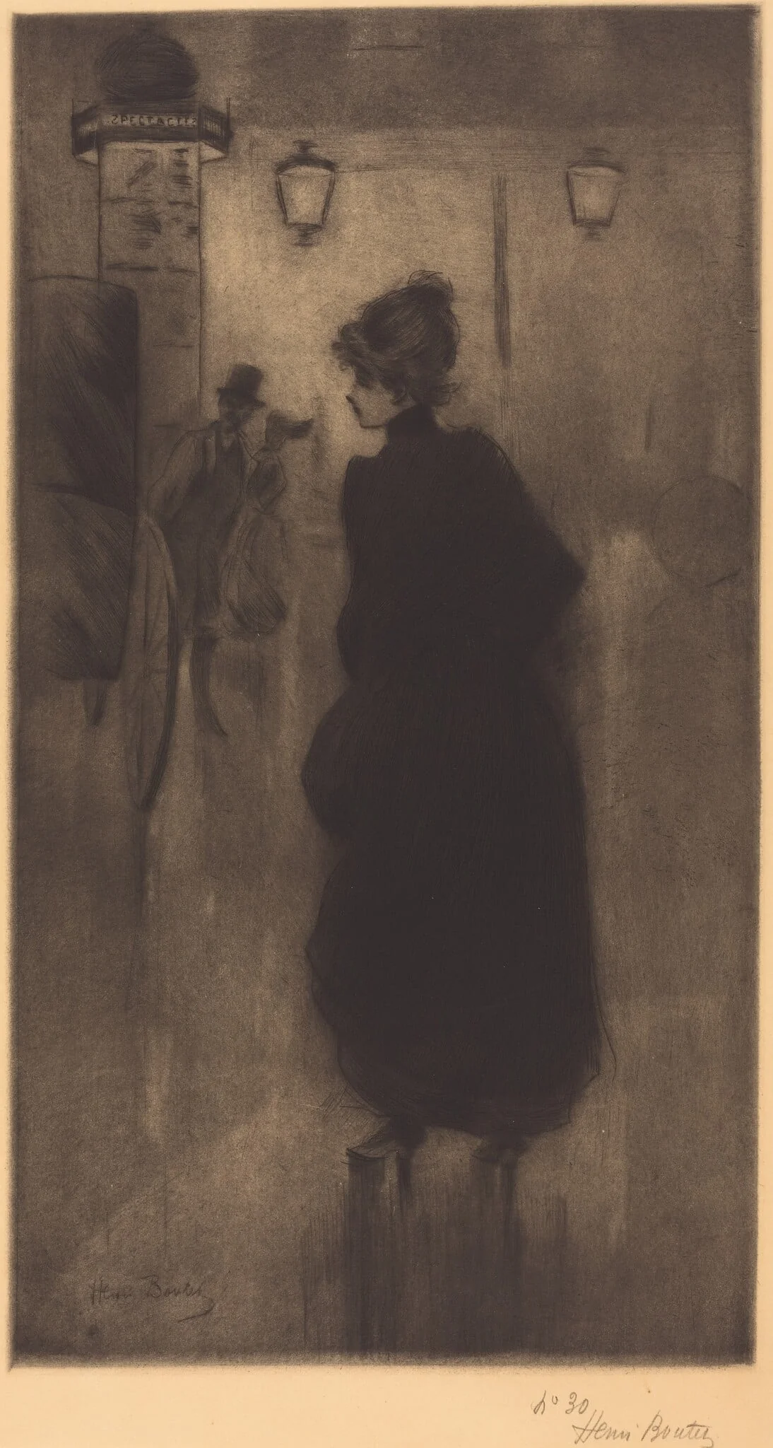 Parisian Woman (The Effect of the Night), by Henri Boutet, ink, 1893