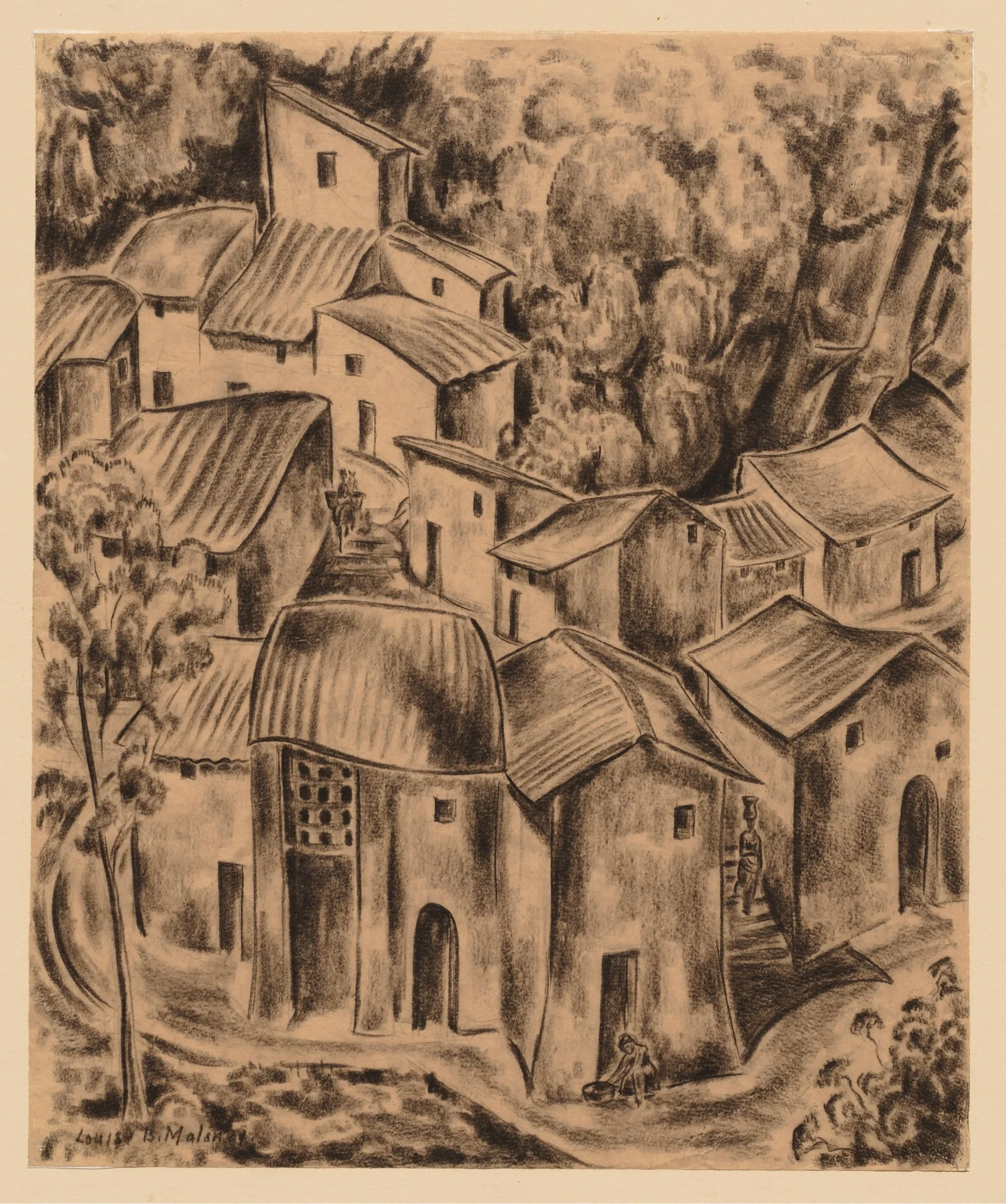 Ox Stalls, by Louise B. Maloney, 1926