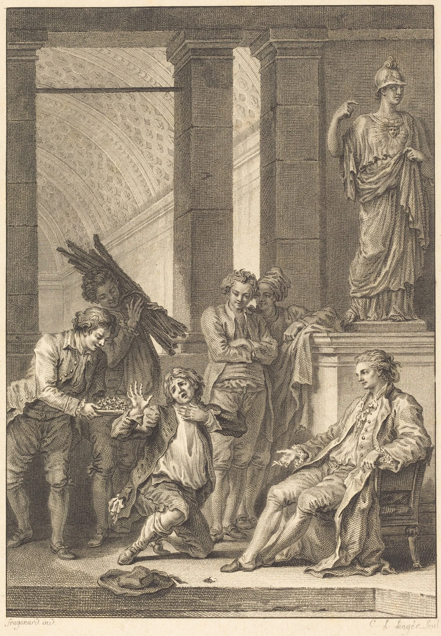 Le paysan, by Charles Louis Lingée, ink, 1784