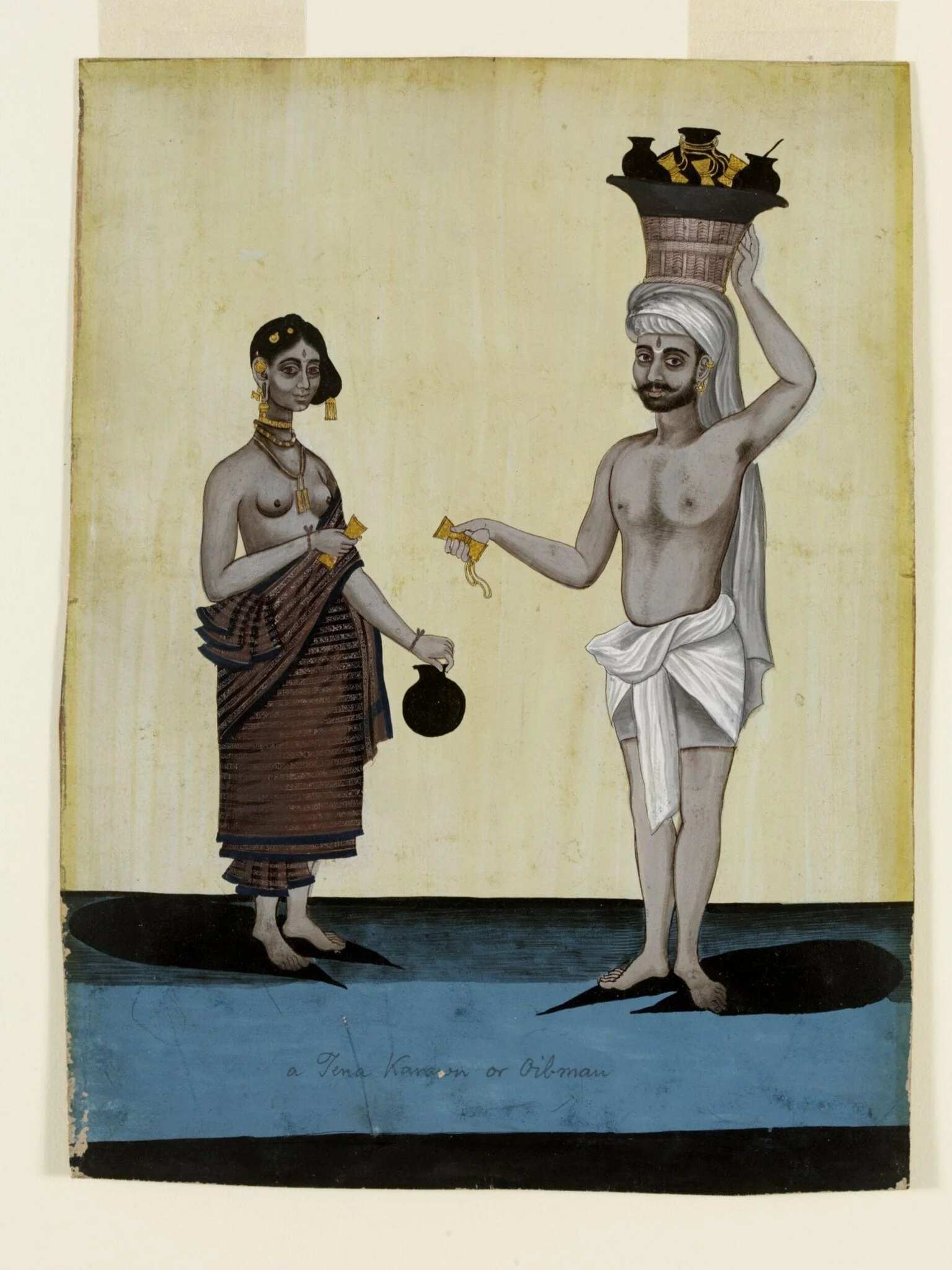 An oil-seller and his wife, by Unknown, paint, 1790