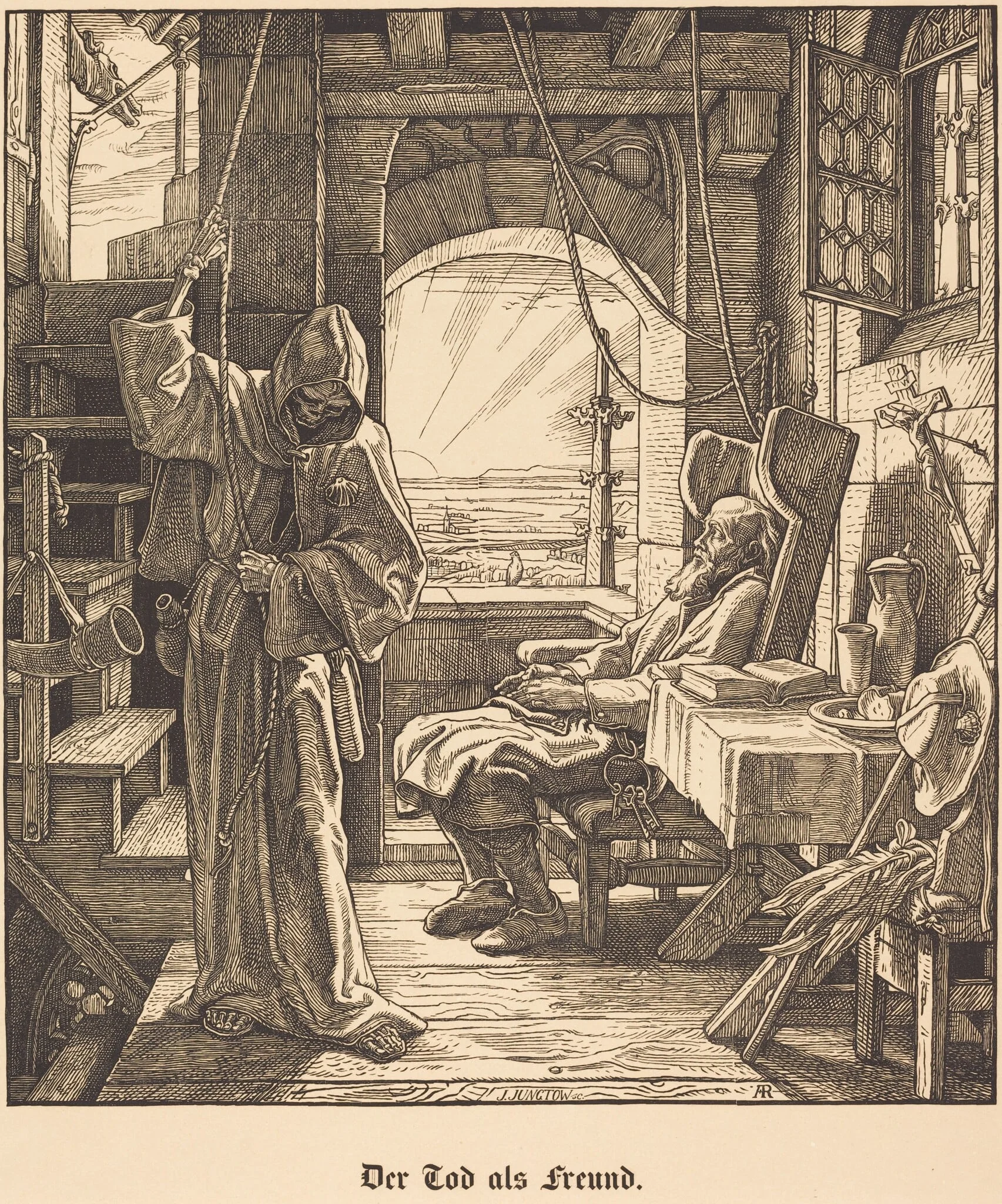 Der Tod als Freund (Death as a Friend), by Alfred Rethel, ink, 1851