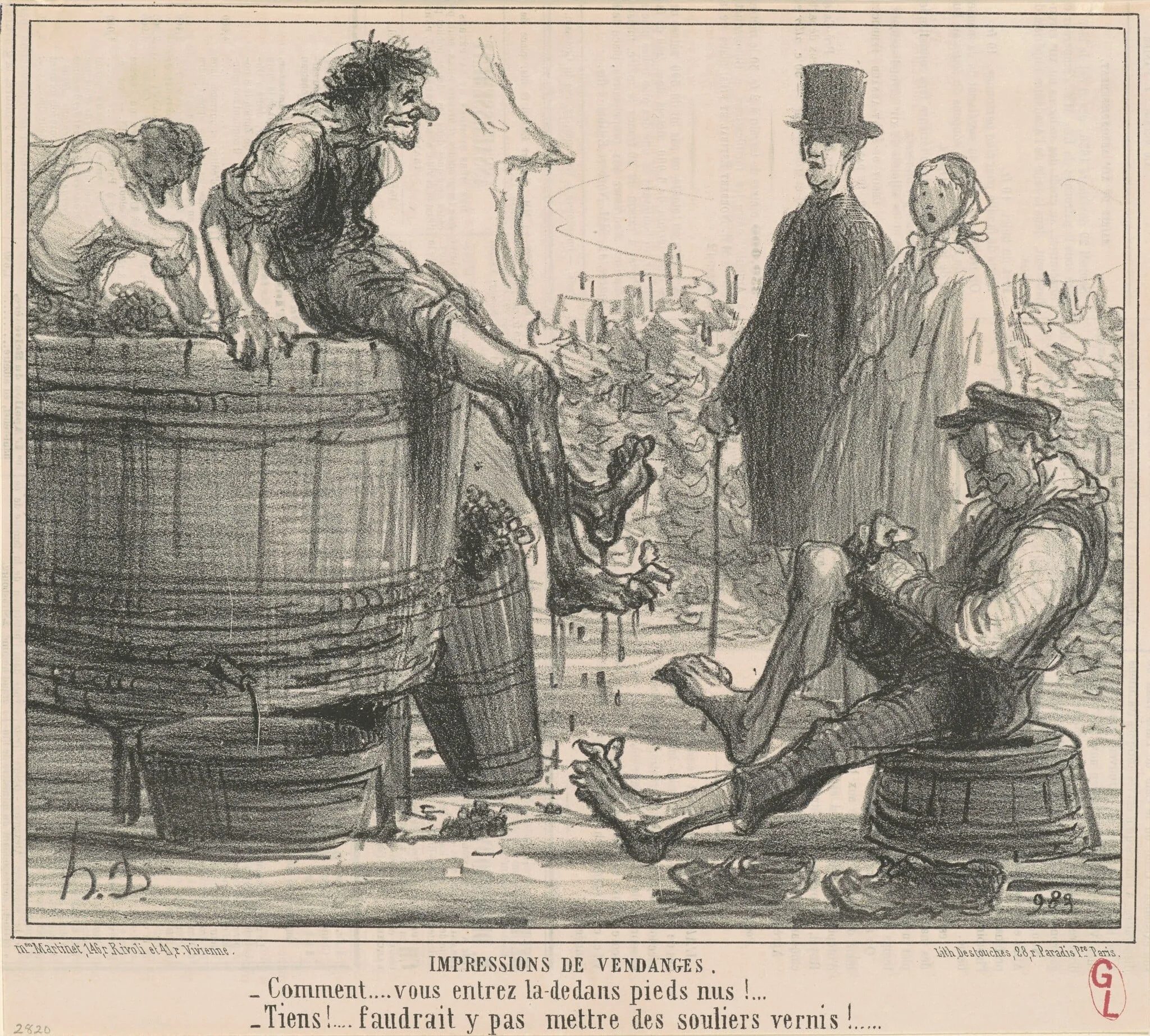 Impressions de vendages, by Honoré Daumier, ink, 1856