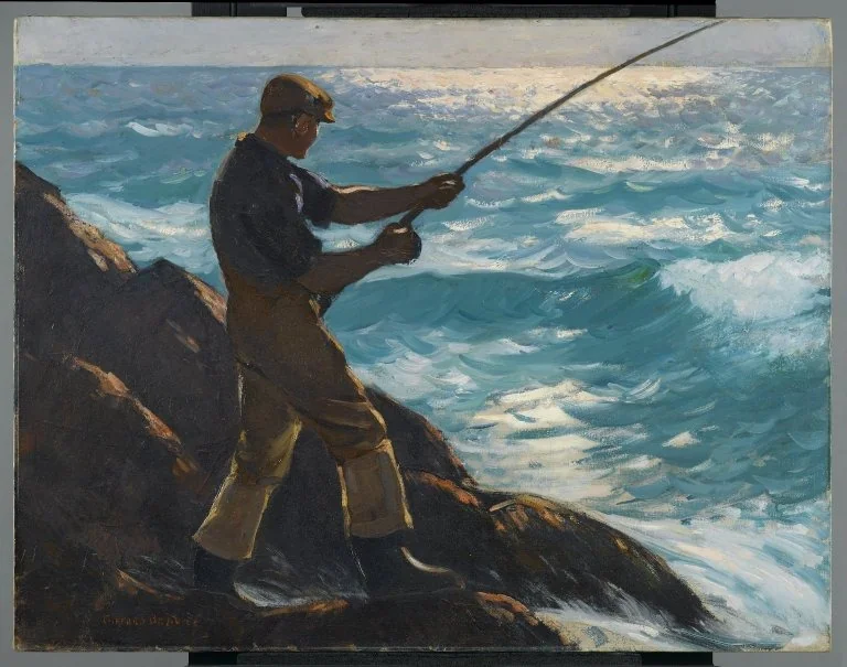 The Fisherman, by Gifford Beal, oil, 1922