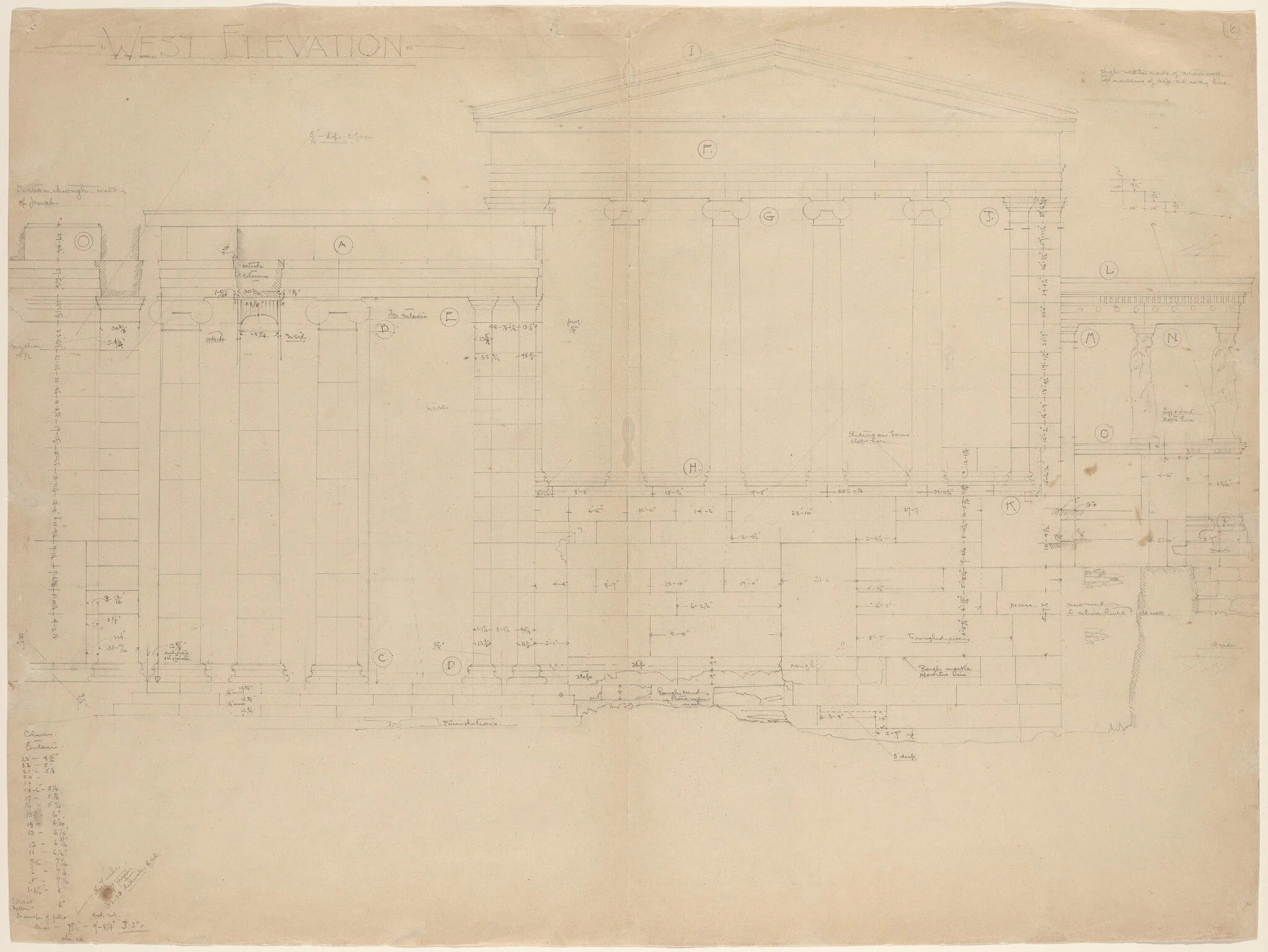 The Erectheum, West Elevation [left half]