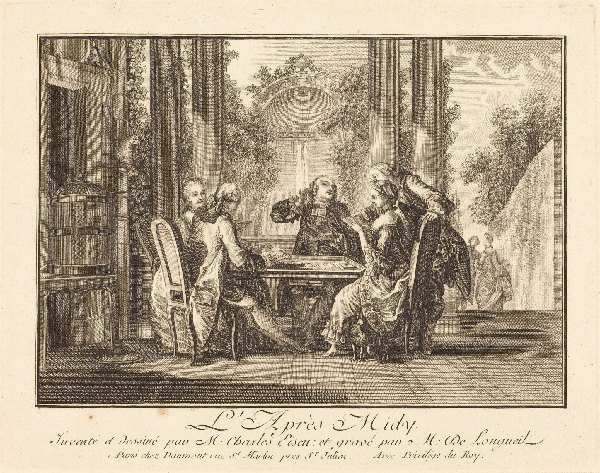 L'apres-midi, by Joseph de Longueil, ink, 1761