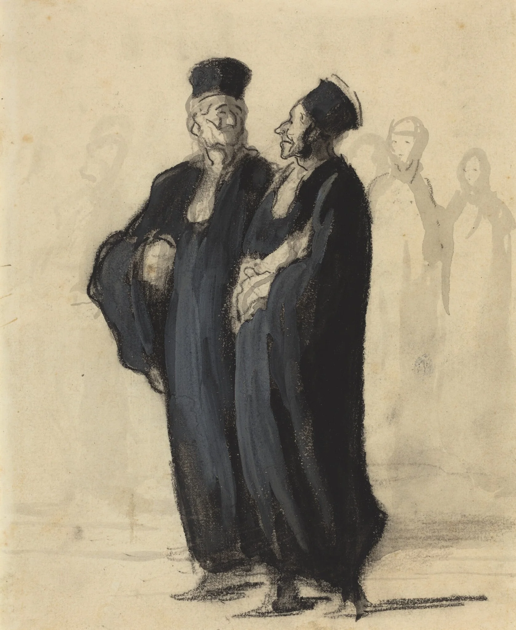 Two Lawyers, by Honoré Daumier, charcoal, 1844
