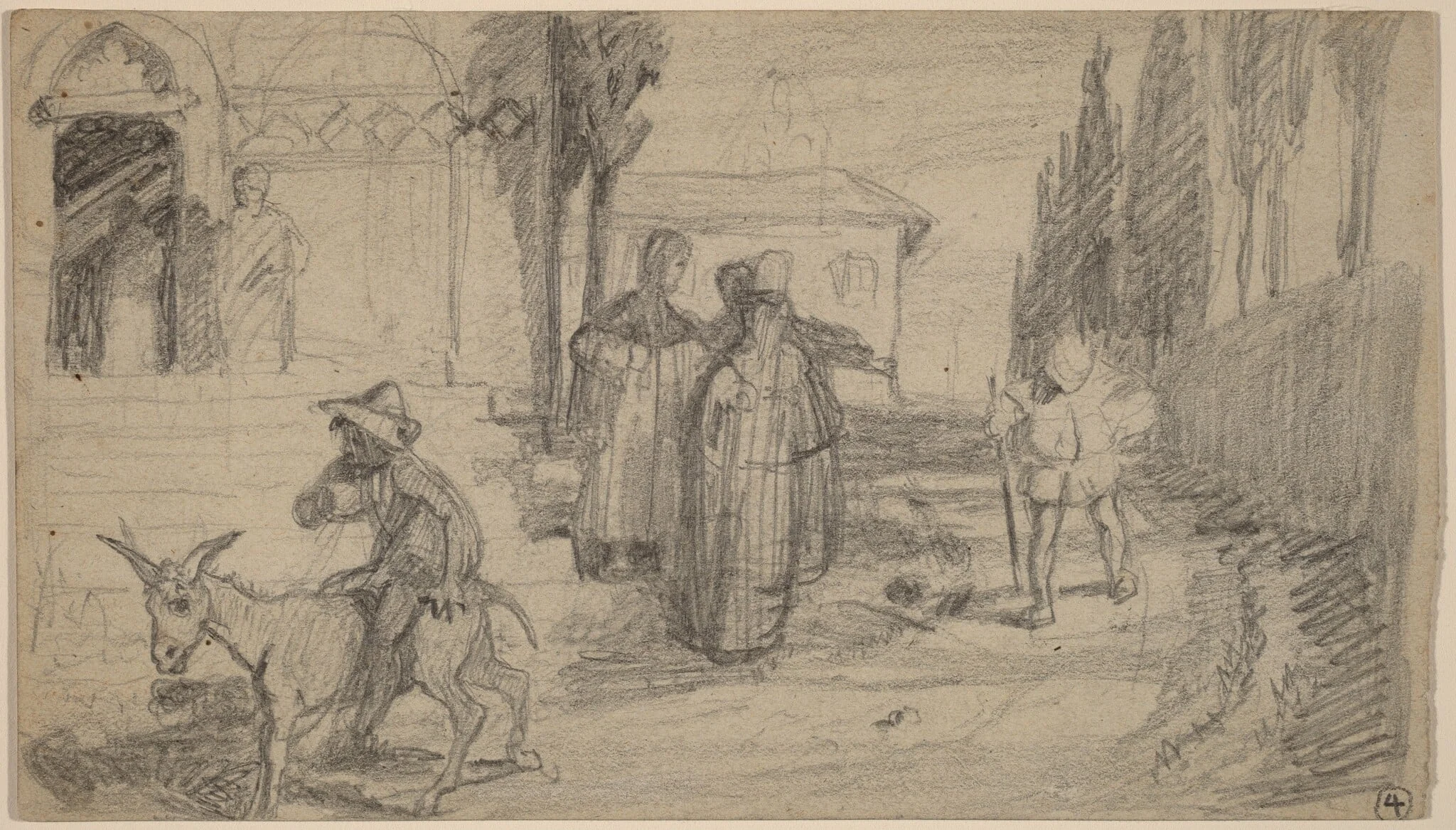 The Parable of the Miller and the Donkey, by Elihu Vedder, graphite, 1859