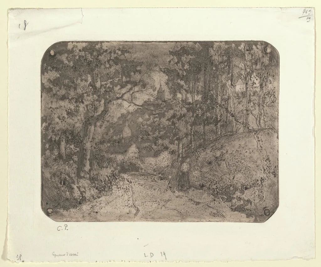 Untitled, by Camille Pissarro, ink, 1879