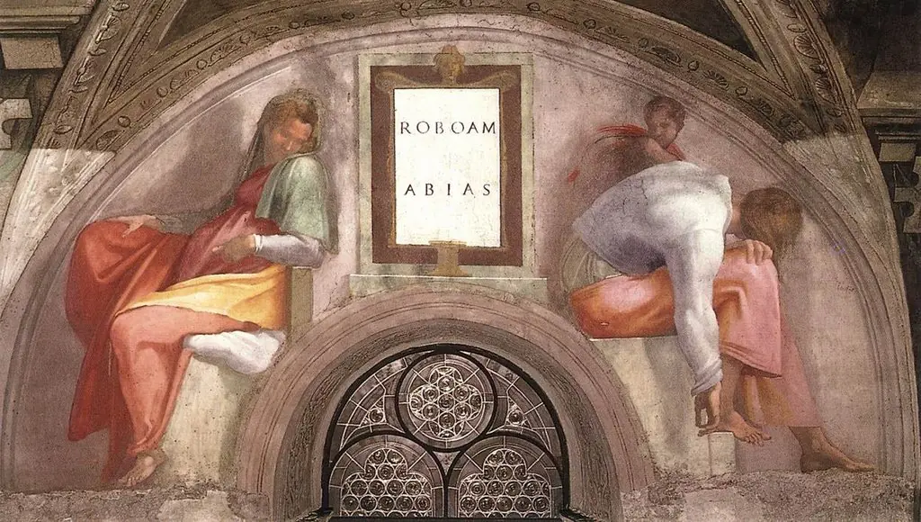Sistine Chapel lunettes - Rehoboam, Abijah