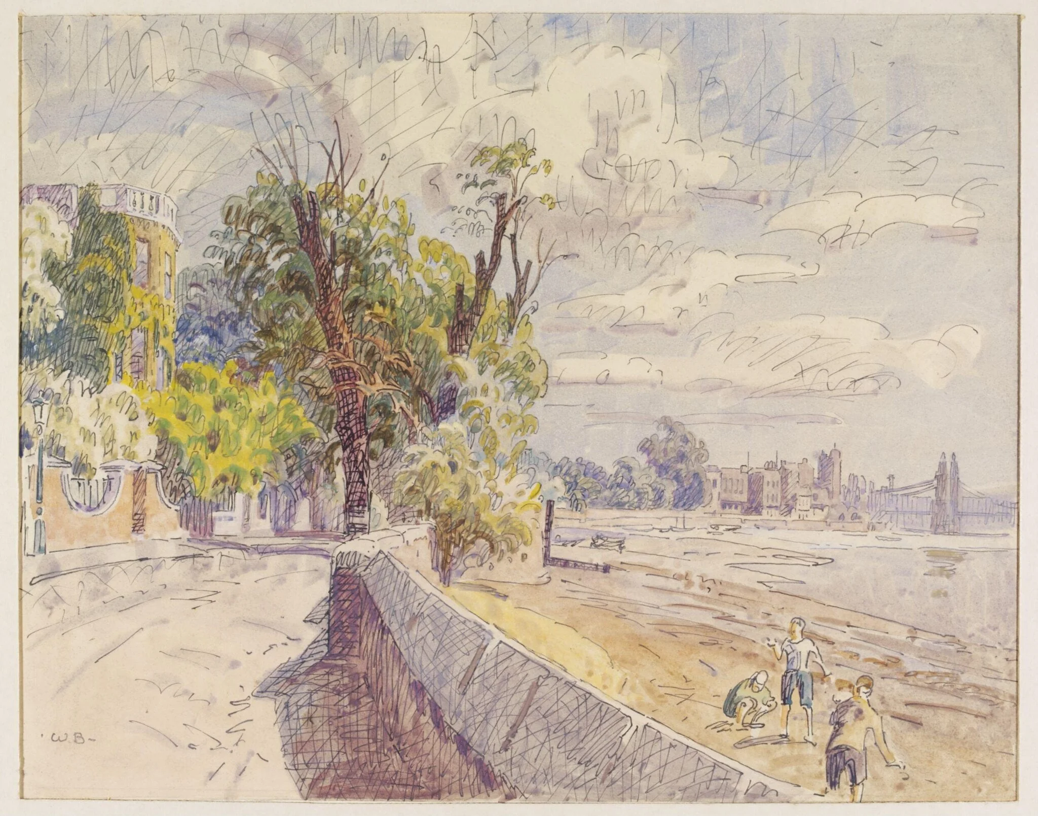 Chiswick Mall, by Bayes, watercolor, 1940