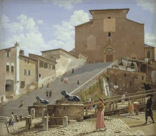 The Marble Steps leading up to the Church of Santa Maria in Aracoeli in Rome