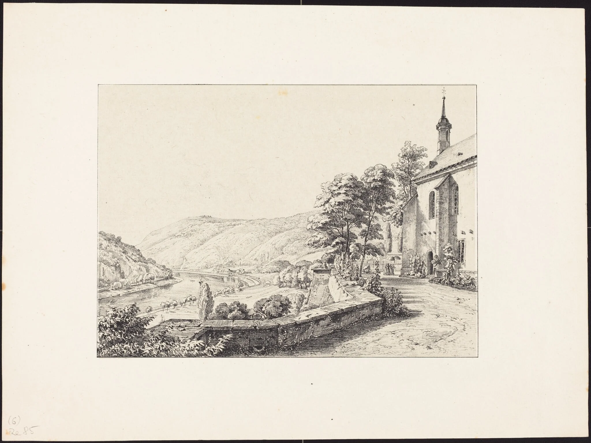 The Convent Terrace, by Ernst Fries, ink, 1829