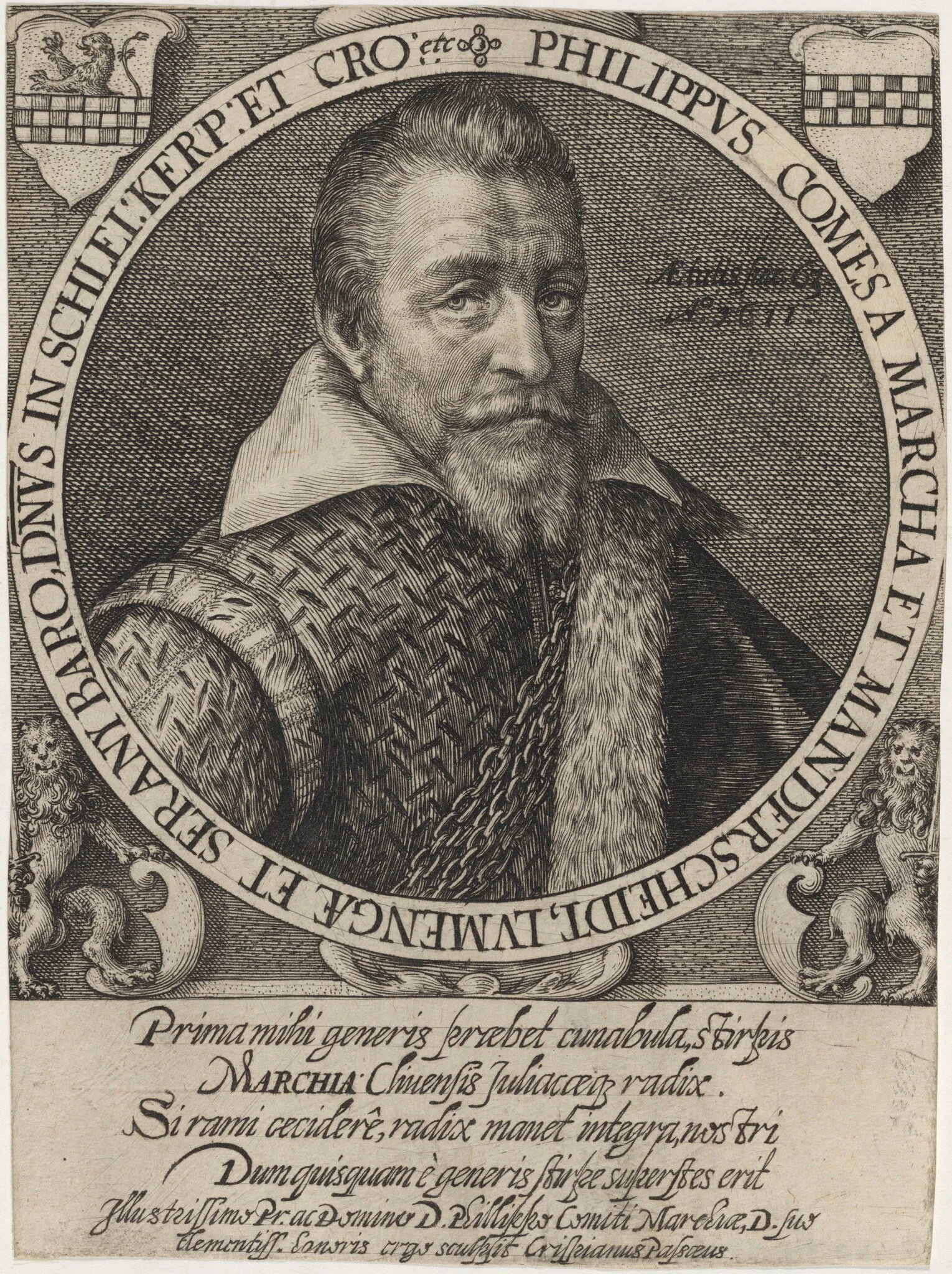 Philip of Cleves and Julich, by Crispijn van de Passe I, ink, 1611