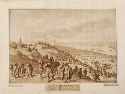 View of Scheveningen with the embarkation of Charles II for England on 23 may 1660