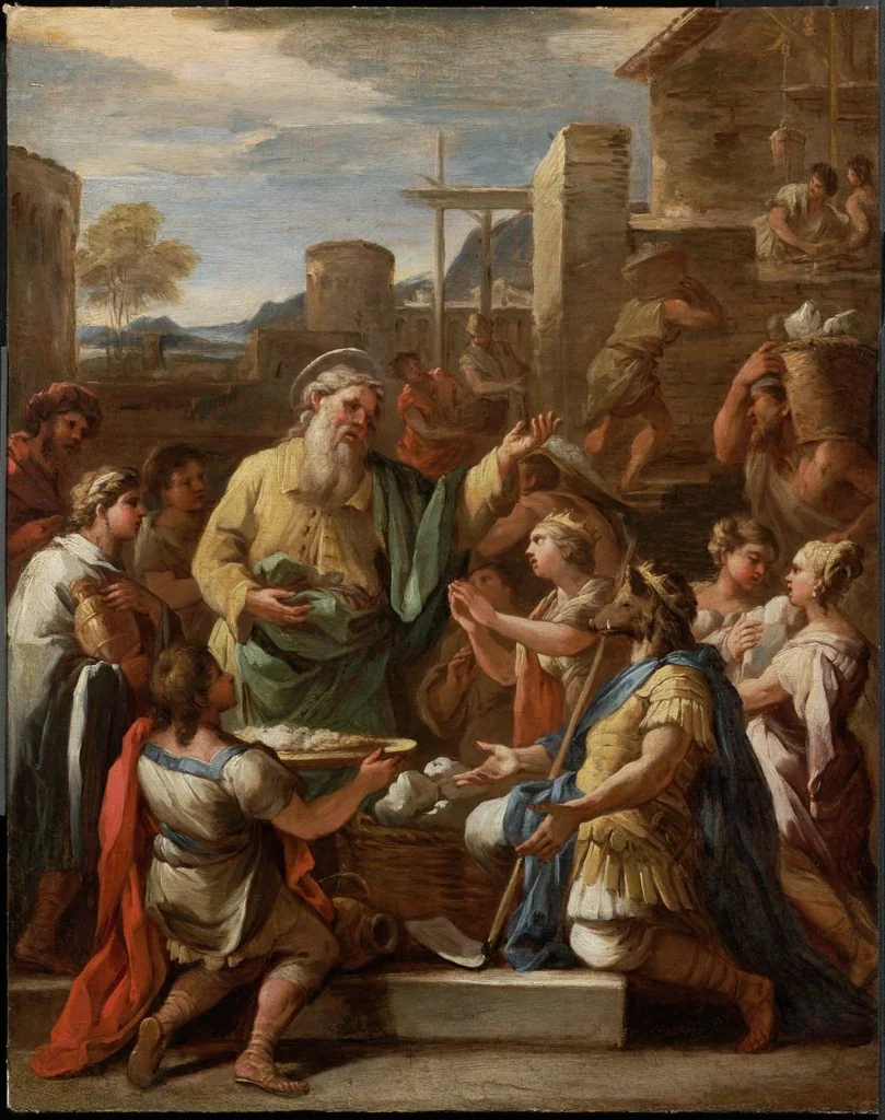 King Tiridates before Saint Gregory the Armenian, by Luca Giordano, oil, 1679