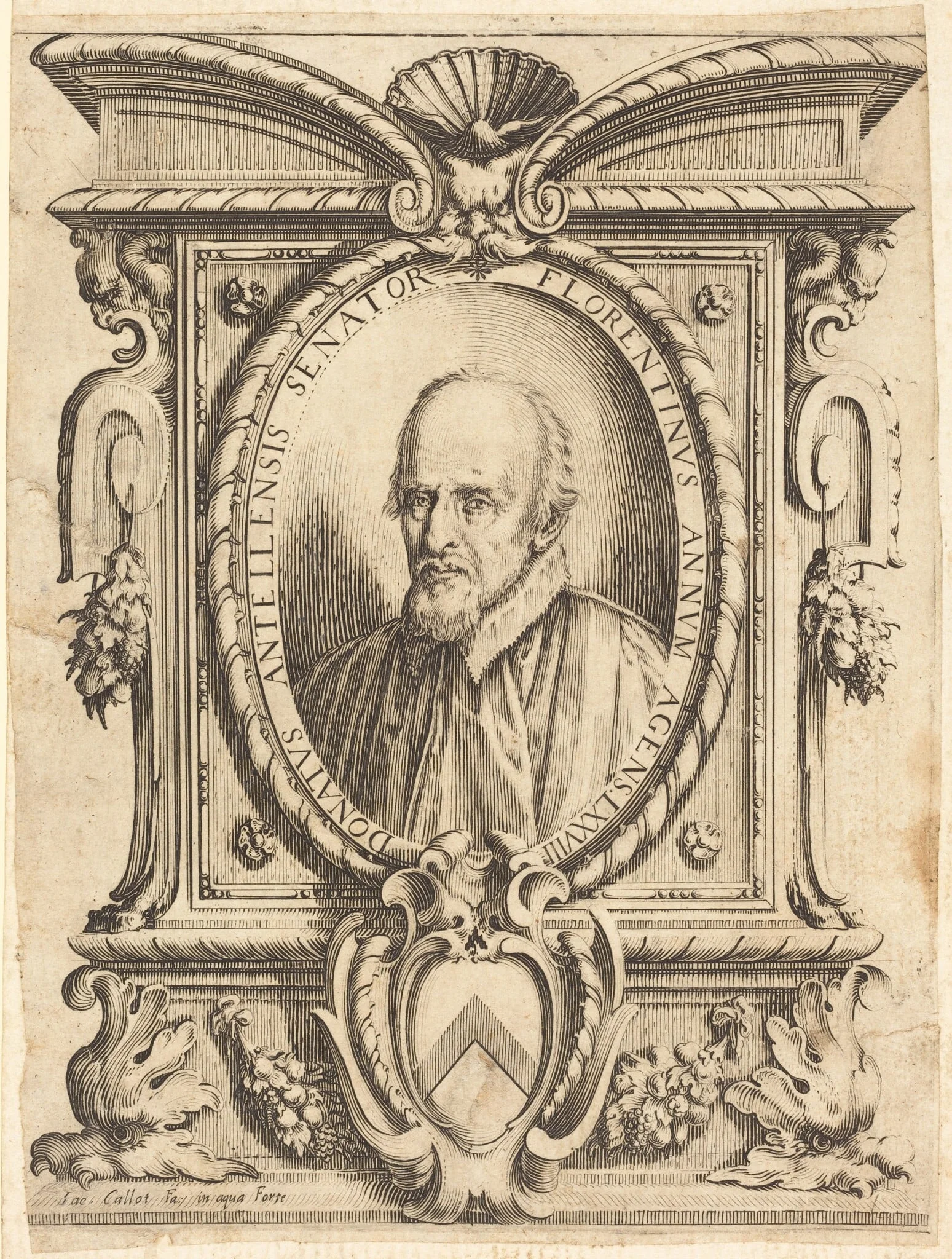 Donato Dell' Antella, by Jacques Callot, ink, 1619