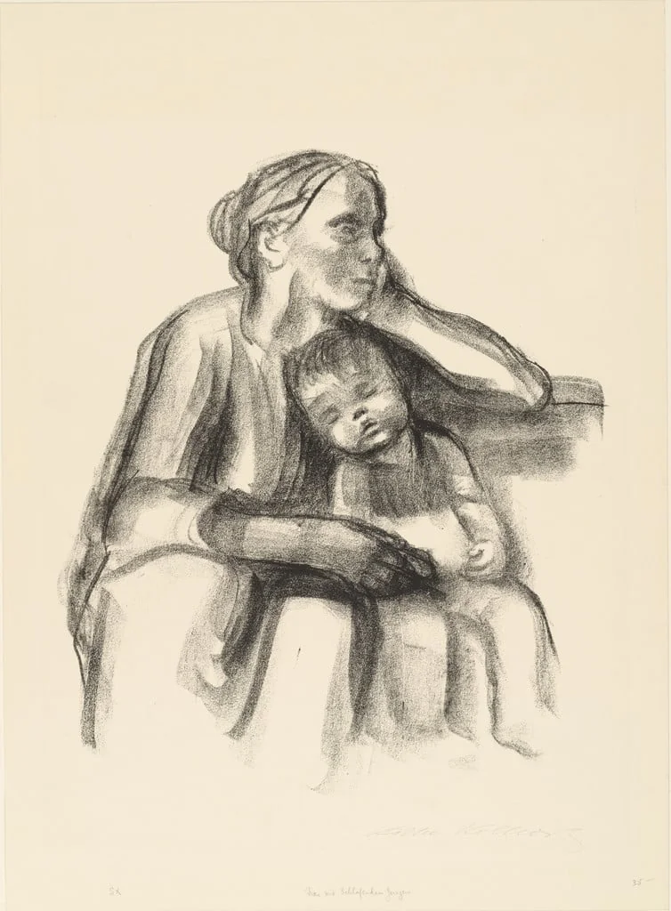 Untitled, by Käthe Kollwitz, ink, 1927