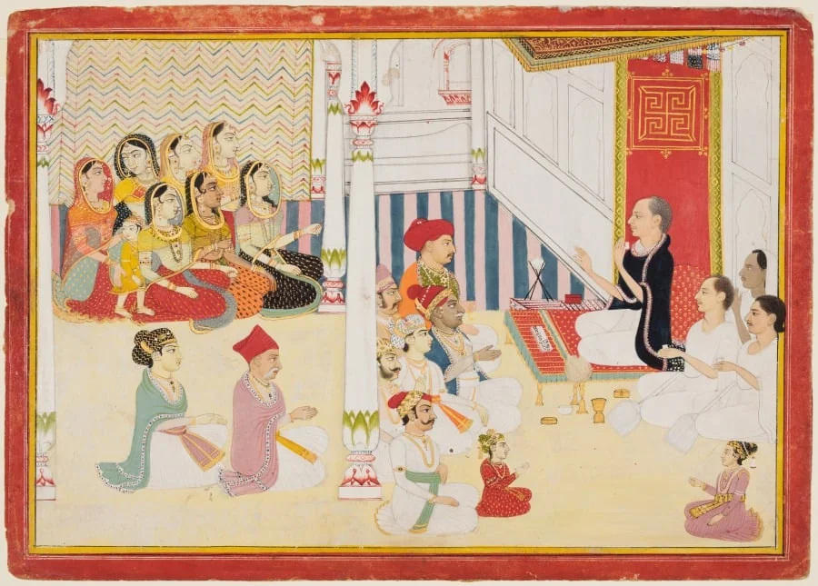 Shvetambara Jain Teacher Giving Instruction, by Sahib Ram, unspecified, 1755