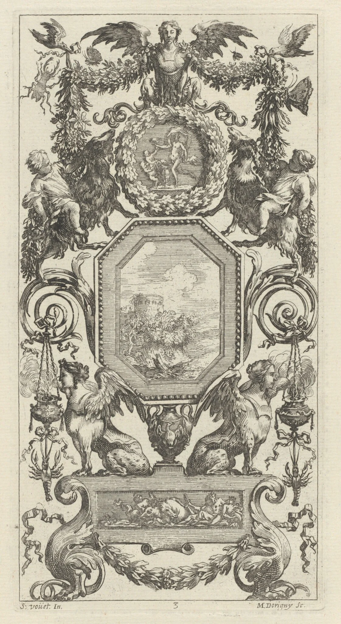 Ornamental Panel Surmounted by a Winged Harpy