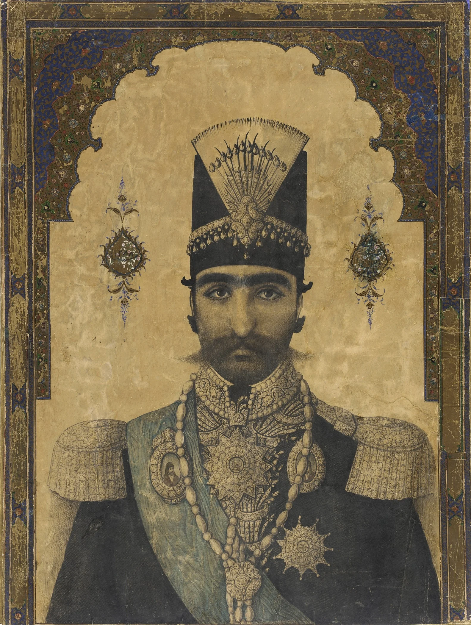 Early Portrait of Nasr al-Din Shah (reigned 1848-1896), by Unknown, unspecified, 1850