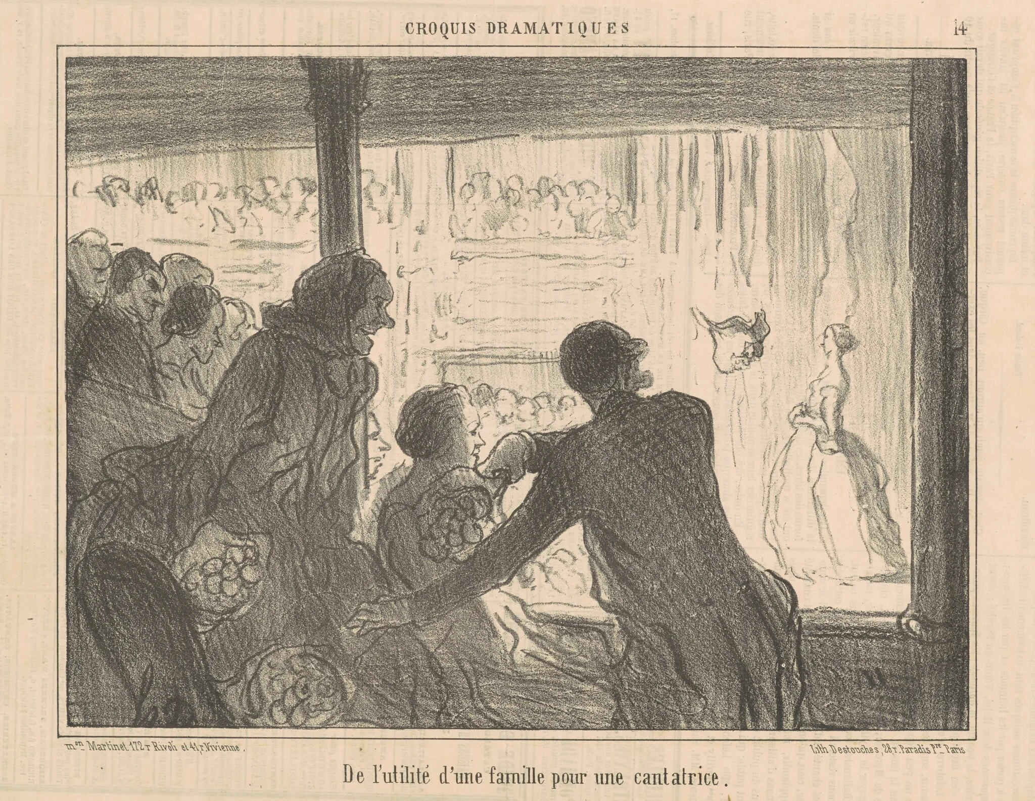 De l'utilité d'une famille pour une cantatrice, by Honoré Daumier, ink, 1857