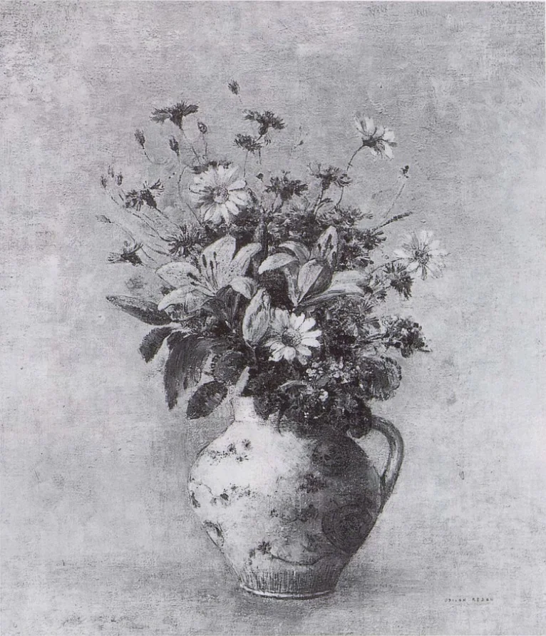 Vase de fleurs, by Odilon Redon, oil, 1915