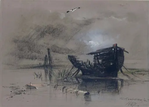  Old Boat on the River Bank