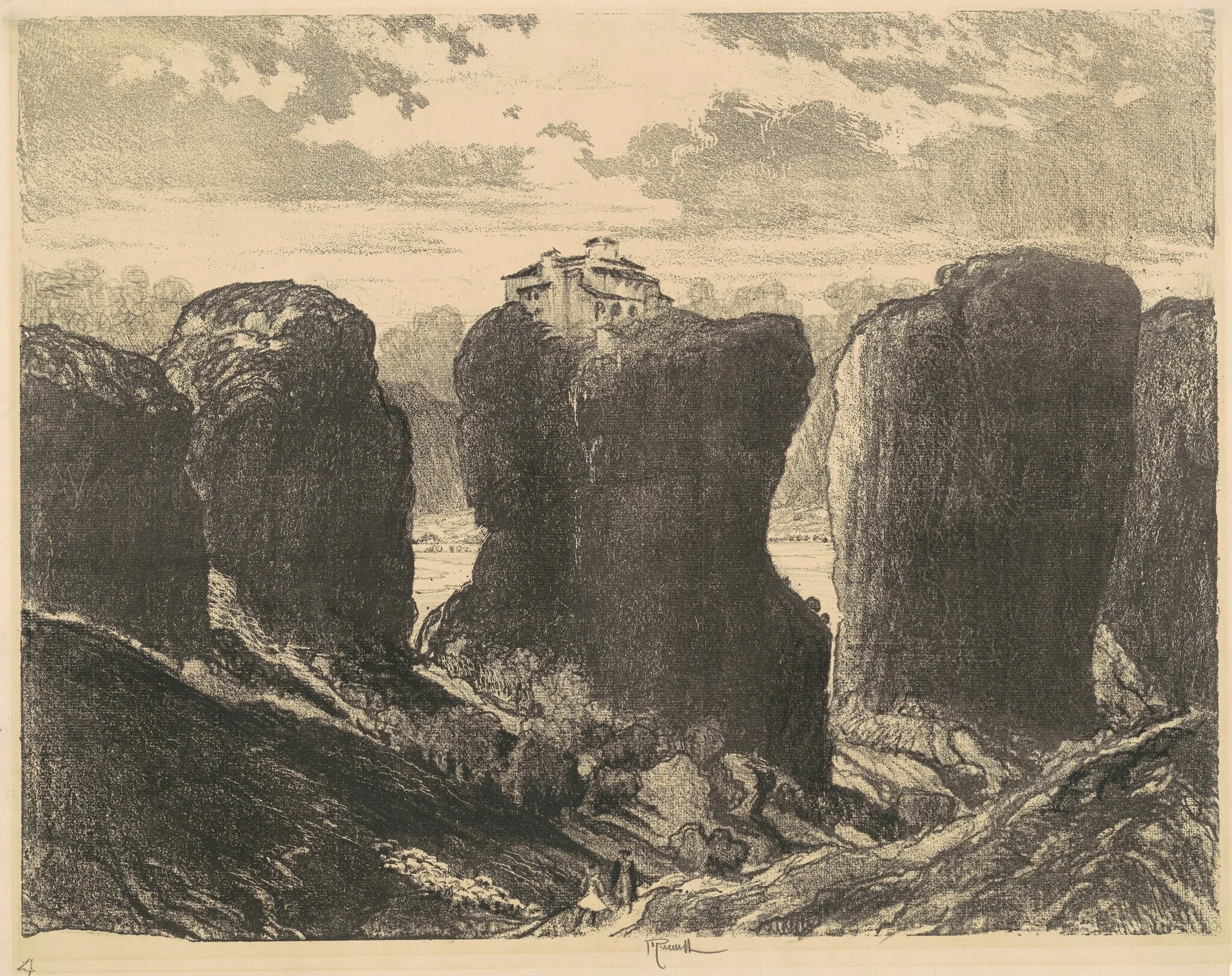 The Cliffs of the Trinity, by Joseph Pennell, ink, 1913