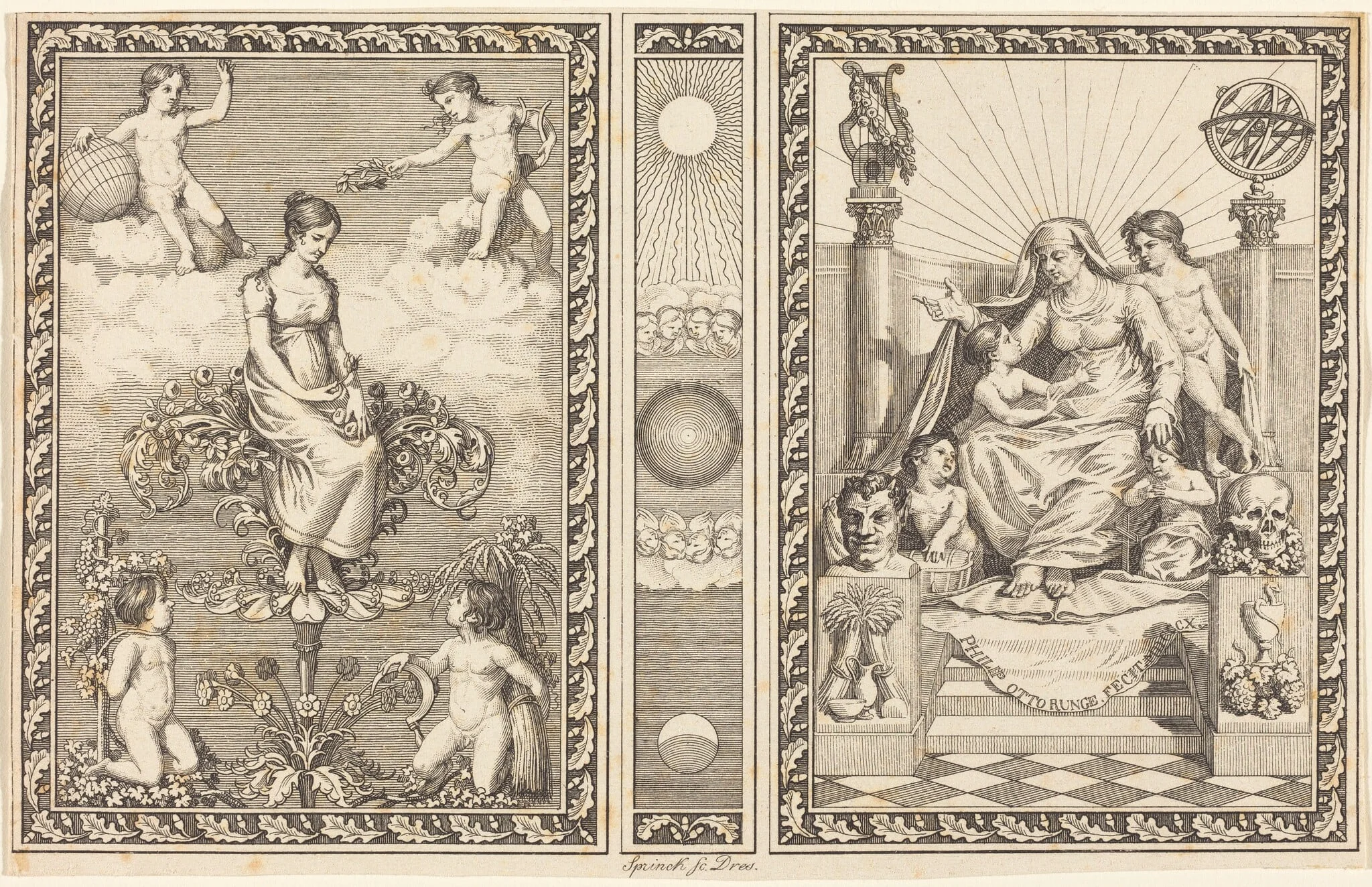 Allegory of Spring (Allegorie des Frühlings), by Christian Friedrich Sprinck, ink, 1820