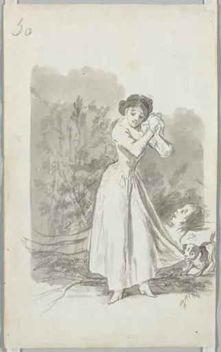 Young Woman Wringing Her Hands over a Man's Naked Body, Folio 50 (verso)