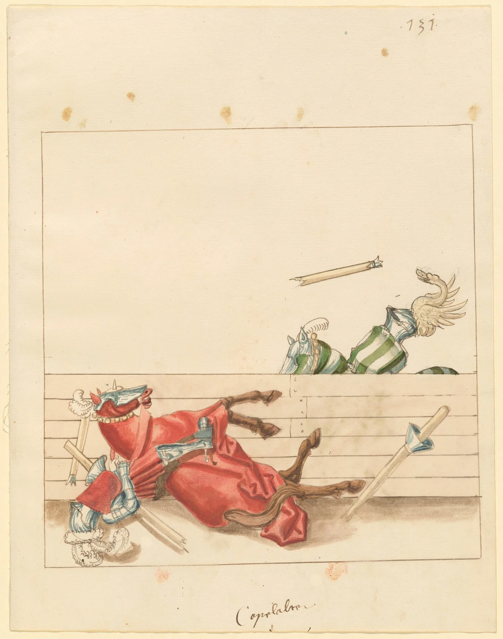 Italian Joust of Peace, by German 16th Century, ink, 1514