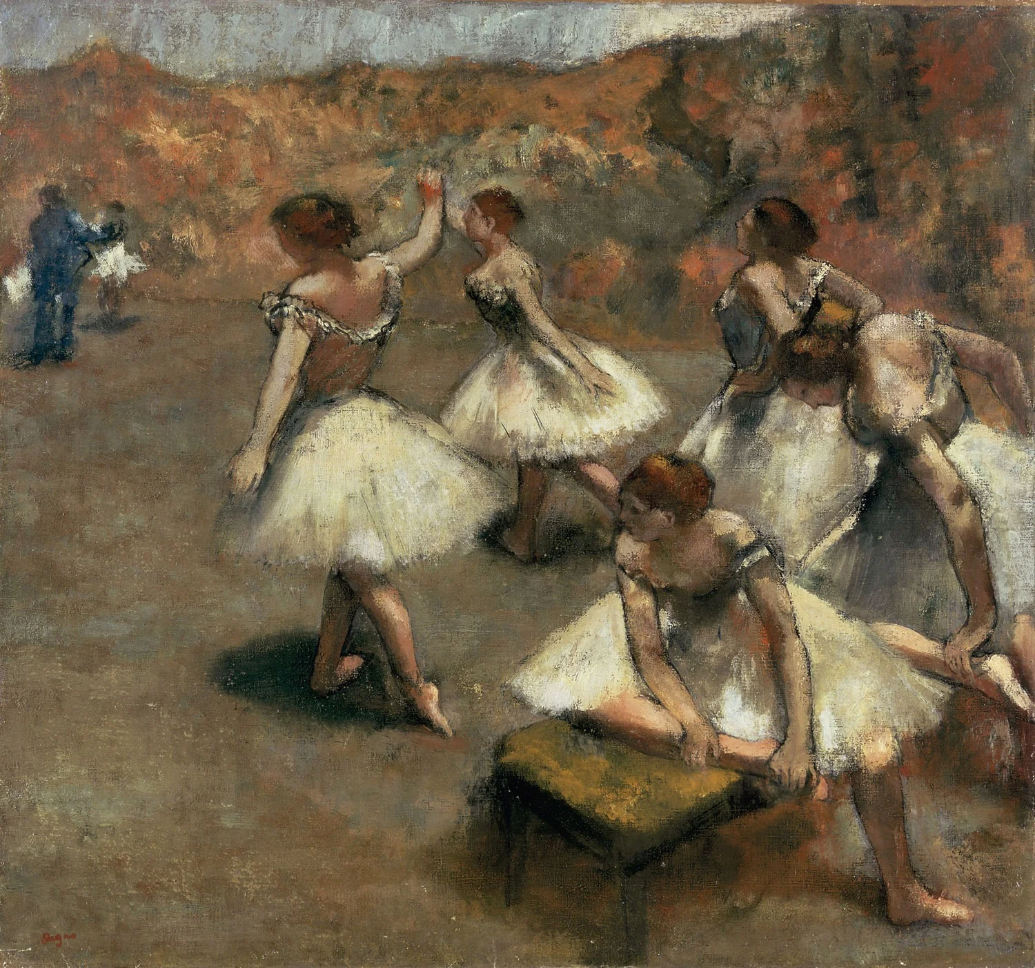 Danseuses sur la scène, by Edgar Degas, oil, 1895