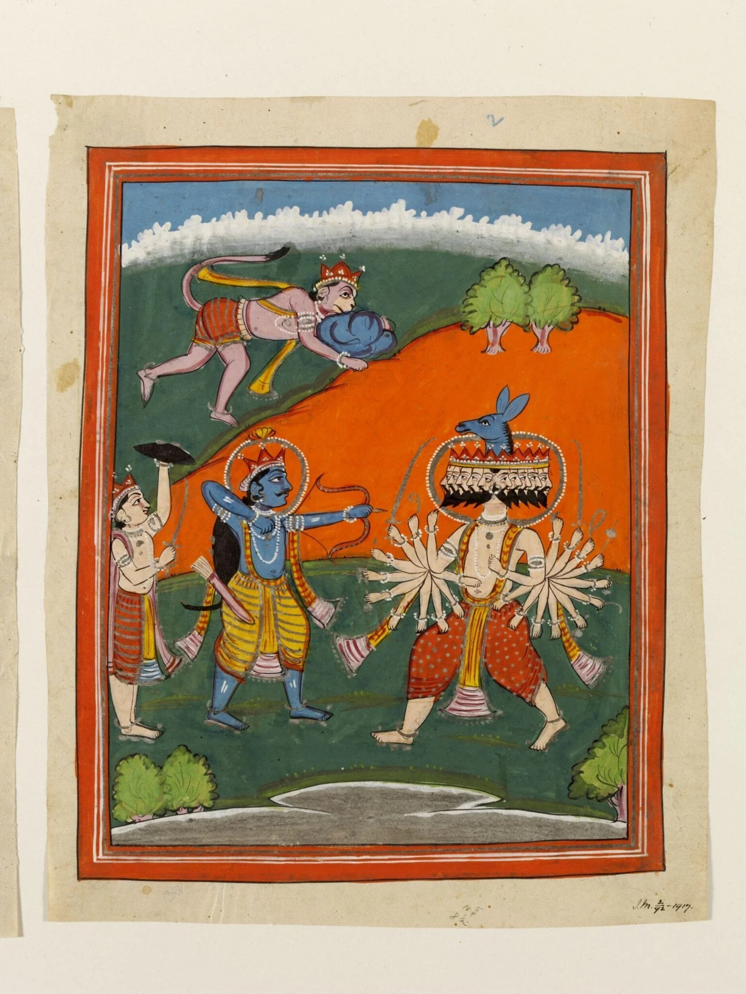 Rama and Ravana, by Unknown, paint, 1850
