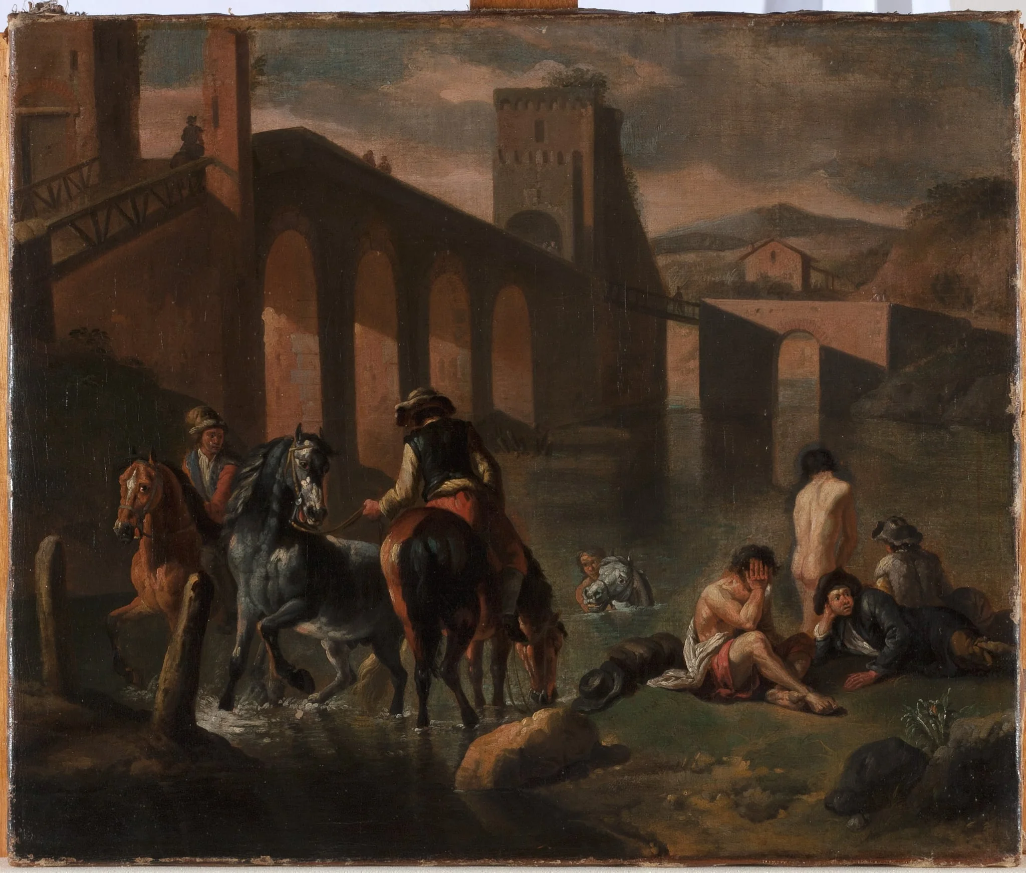 Der Ponte Molle in Rom, by Unknown, 1850