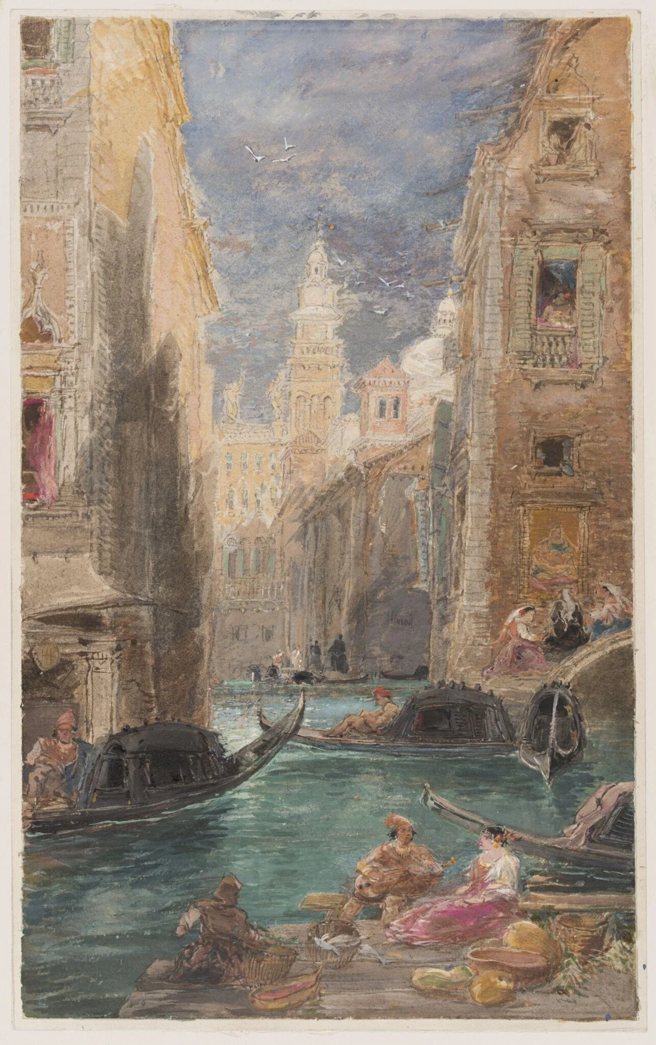 Canal in Venice, by Holland, watercolor, 1820
