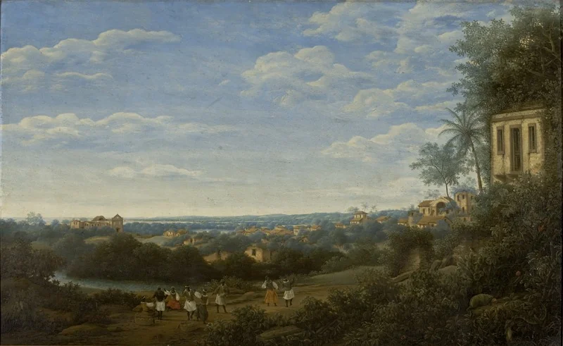 Landscape of Pernambuco with Manor House, by Frans Post, oil, 1665