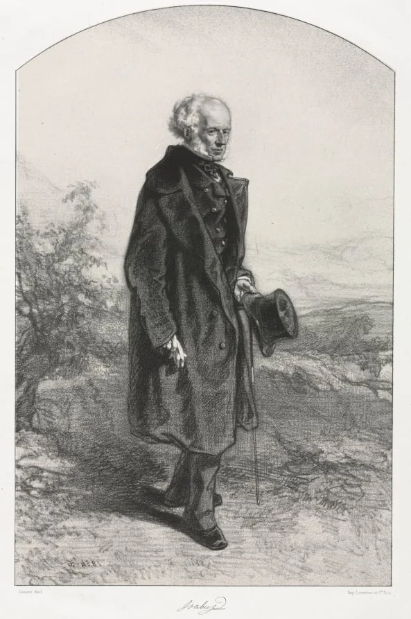 Jean Baptiste Isabey, by Paul Gavarni, 1855