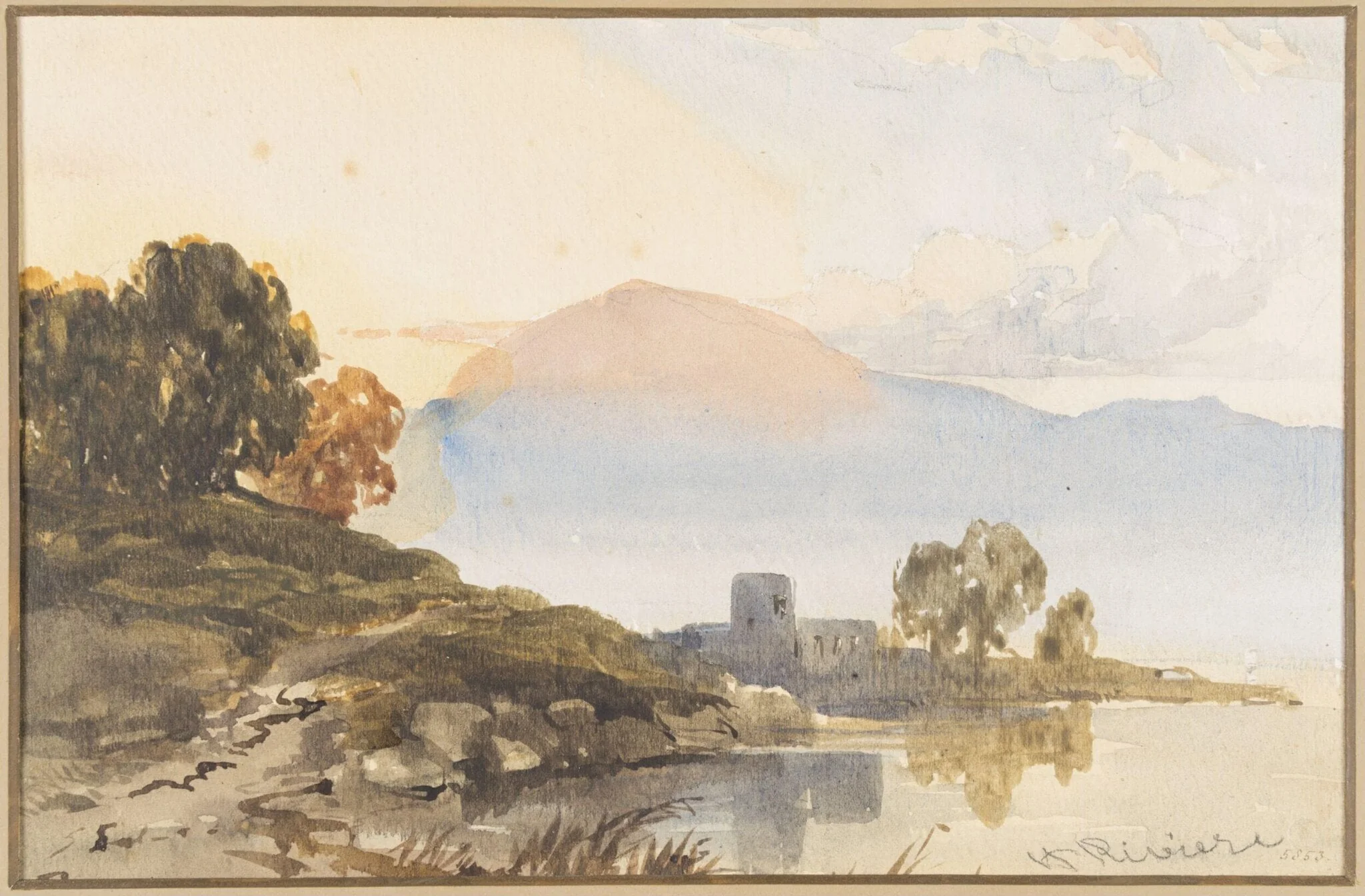 Mountain: Sunrise, by henry riviere, watercolor, 1811