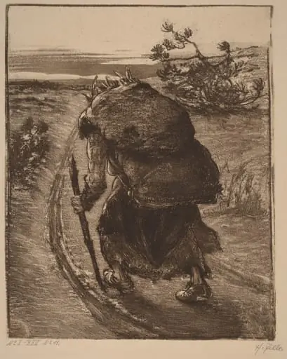 A Woman Carrying a Bundle of Sticks
