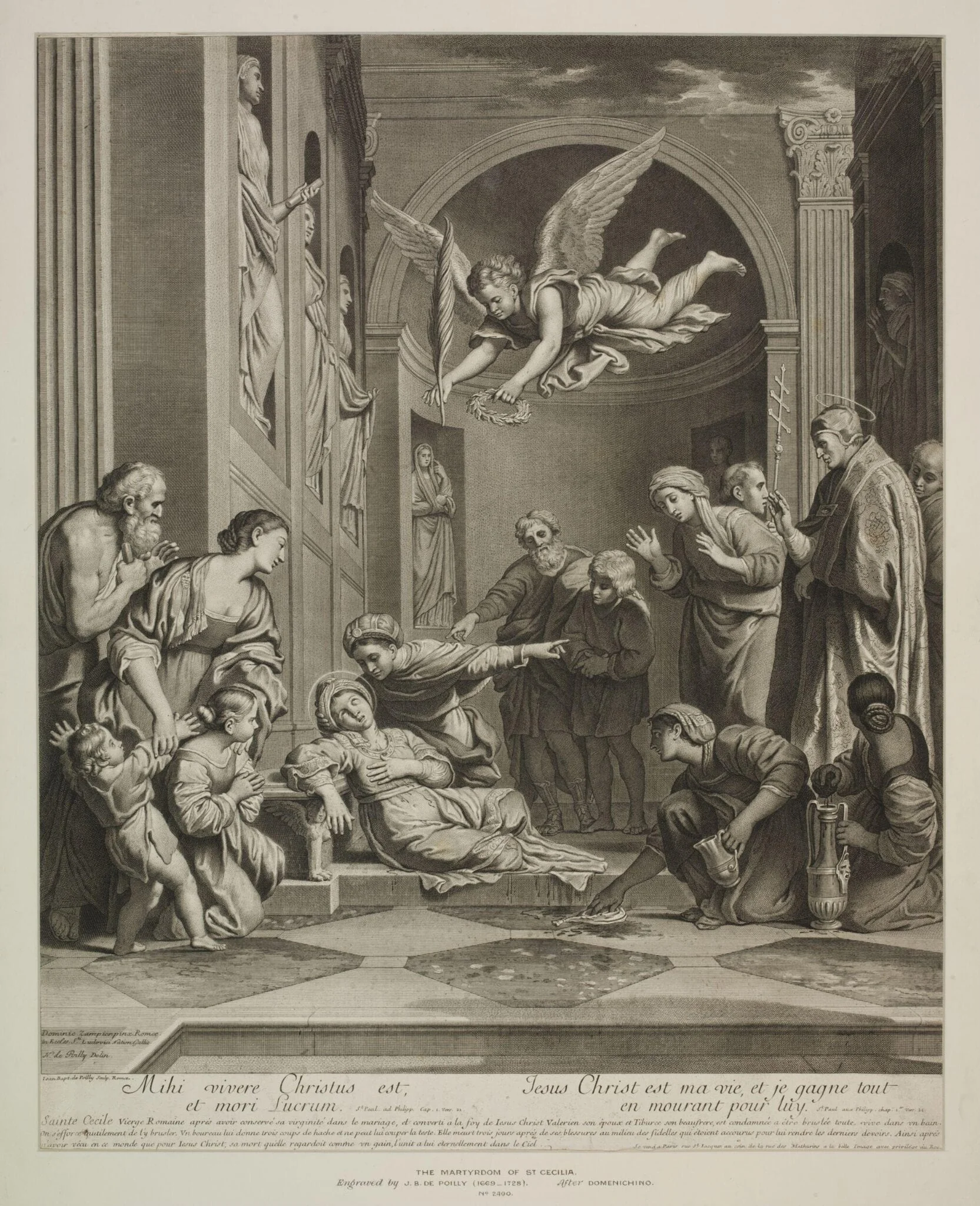 The Martyrdom of St. Cecilia, by Jean-Baptiste de Poilly, 1750