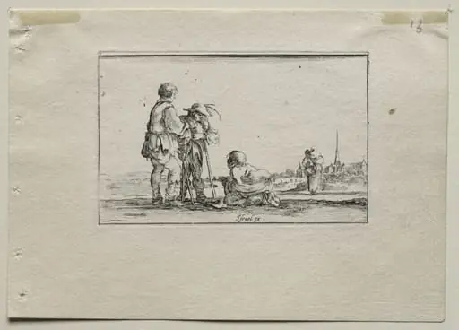 Caprices:  Two Standing Beggars and a Cripple