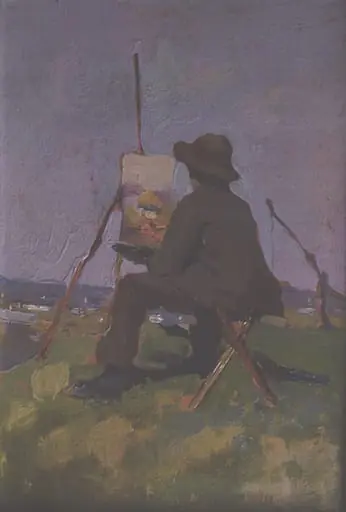 Pictor lucrând