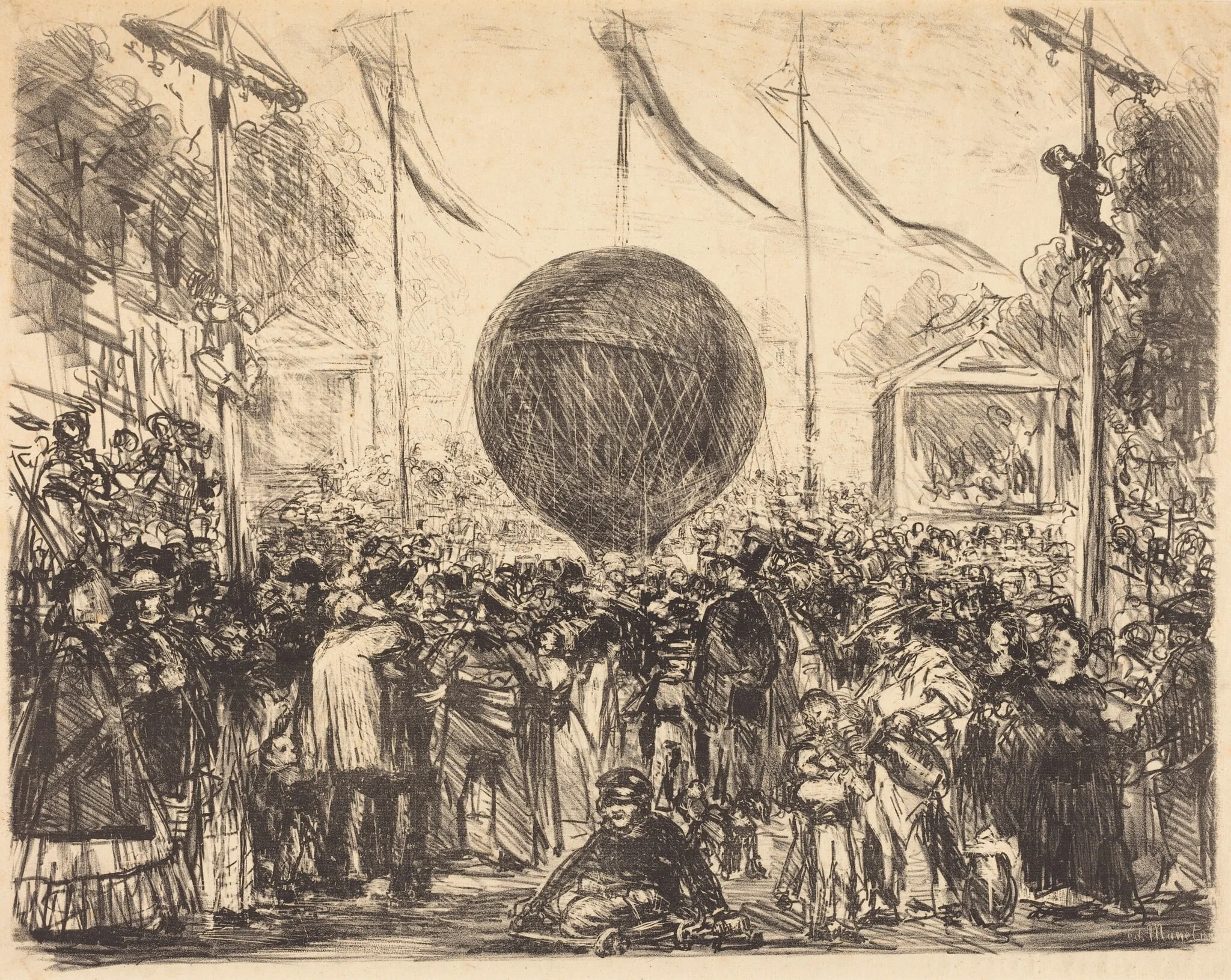 The Balloon, by Edouard Manet, ink, 1862