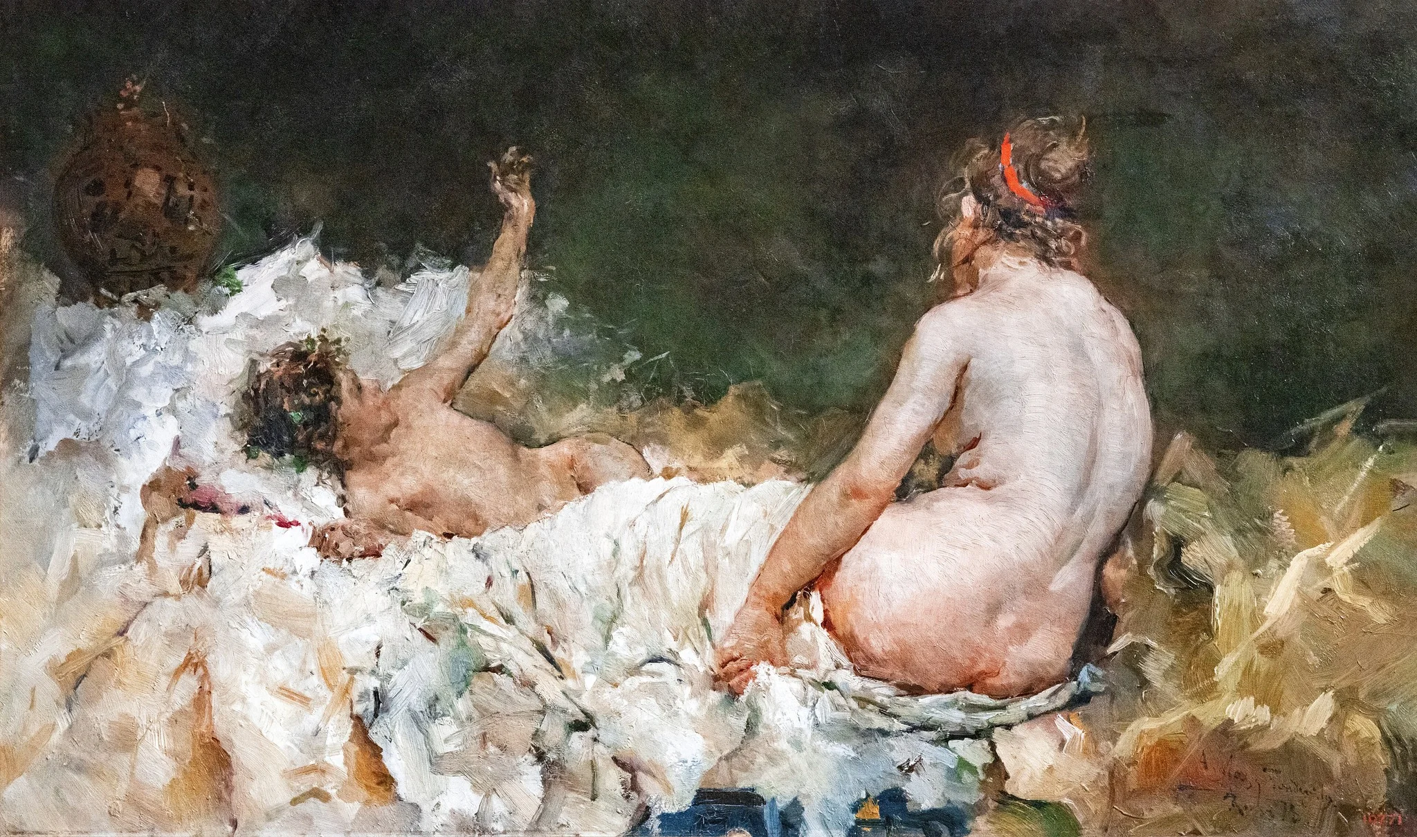 Study, by Arcadi Mas i Fontdevila, oil, 1902