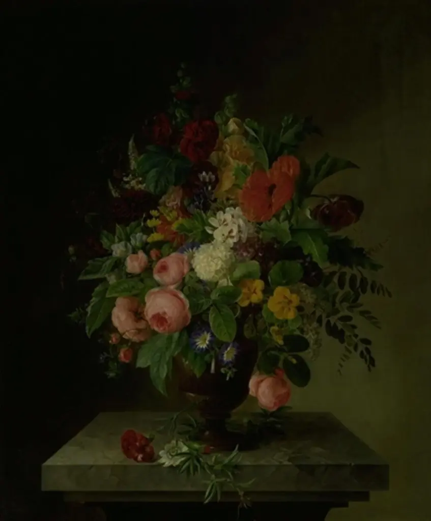 En vase med blomster
