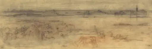Seascape with a Fortified City at Right, Islands at Left and a Cottage in the Foreground