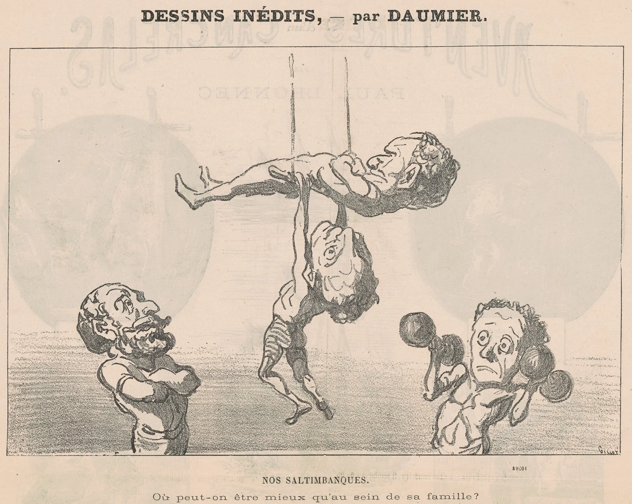 Nos saltimbanques, by Honoré Daumier, ink, 1880