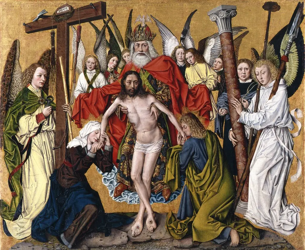The Throne of Mercy with the Virgin, St. John, and Angels with the Arma Christi