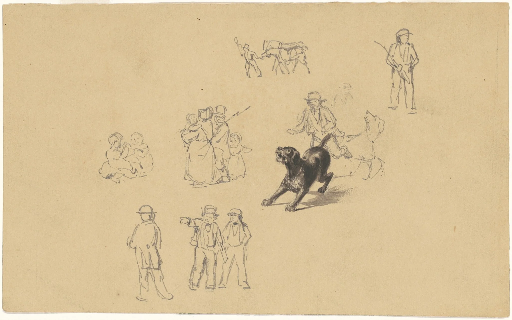 Barking Dog and Studies for "Militia Training"