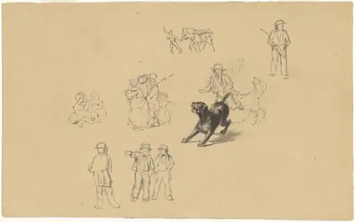Barking Dog and Studies for "Militia Training"